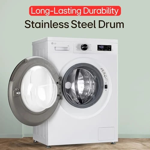 LG 7 Kg 5 Star Steam, Inverter Direct Drive Technology, 6 Motion DD, Fully-Automatic Front Load Washing Machine (FHB1207Z2WB, In-Built Heater, Dial + Full Touch Buttons & LED Display, Essence White)