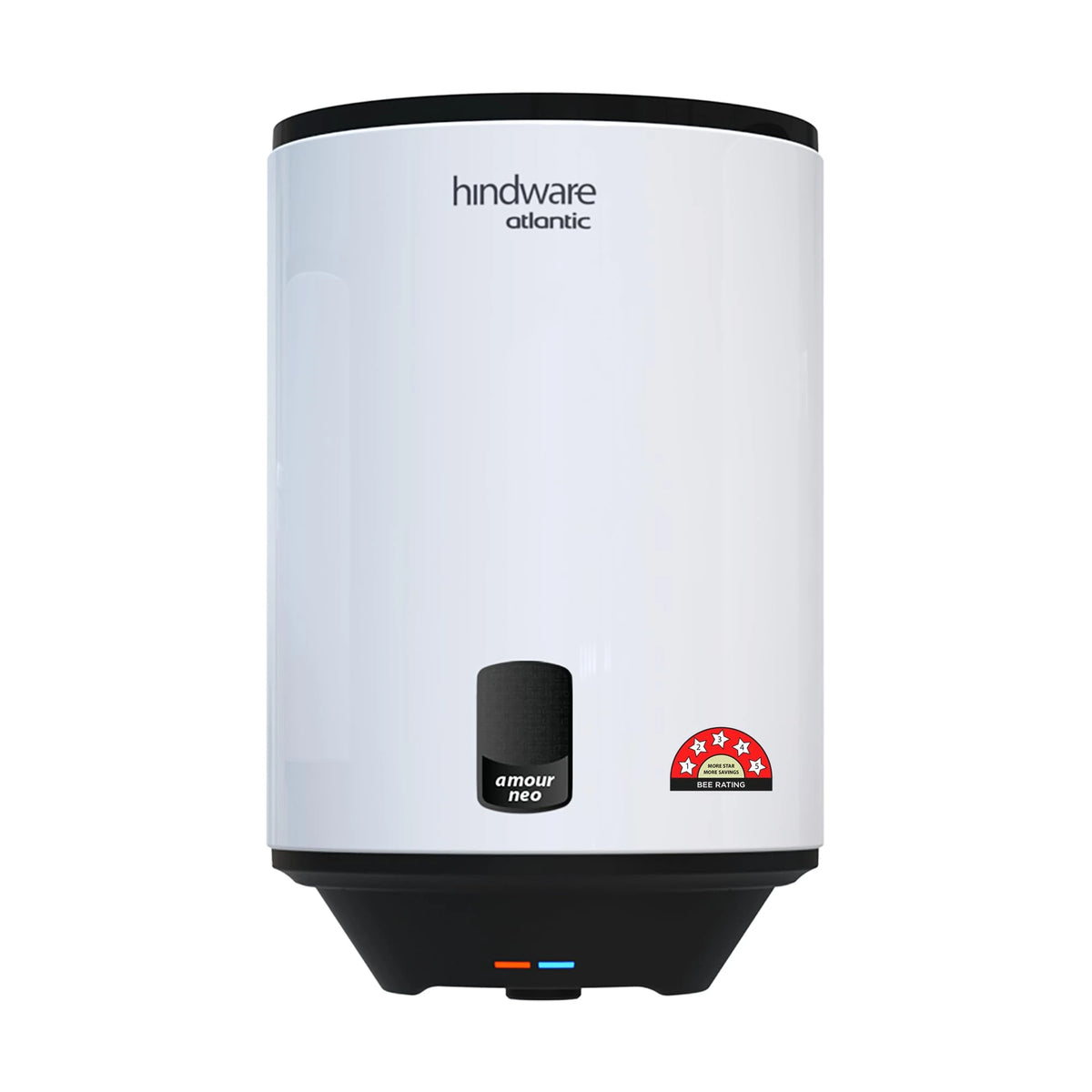 Hindware Smart Appliances | Amour Neo 25L | 2Kw | Glasslined Coated Tank | 5-Star Rating And Temperature Control Knob |Storage Water Heater (Geyser) White & Black