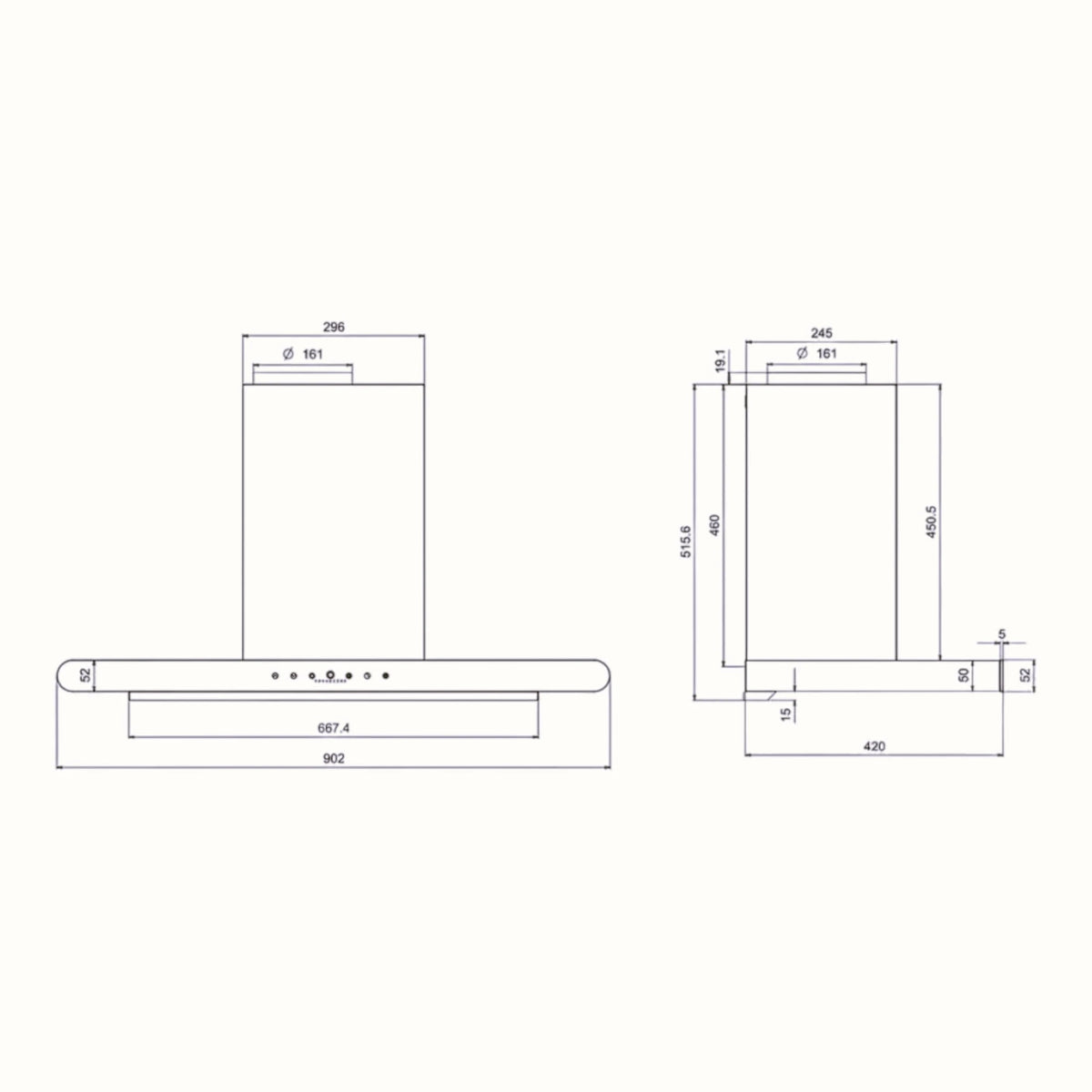 KAFF CANARY 90 DC | BLDC Motor, Suction 1480 m3/h, Filterless, Smart Auto Clean, Touch Panel with 9 speed Gesture Control, Automatic Glass Opening Panel, Wider Chamber Entrance 90cm (Matte Black)