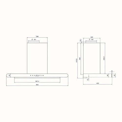 KAFF CANARY 90 DC | BLDC Motor, Suction 1480 m3/h, Filterless, Smart Auto Clean, Touch Panel with 9 speed Gesture Control, Automatic Glass Opening Panel, Wider Chamber Entrance 90cm (Matte Black)