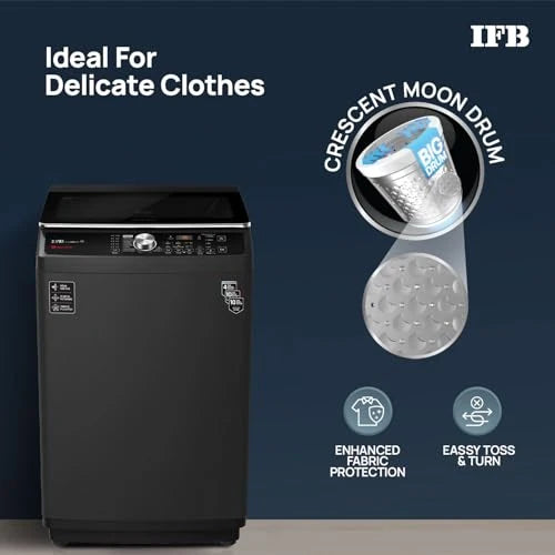 IFB 9 Kg 5 Star with DeepClean® Technology, AI Powered, Fully Automatic Top Load Washing Machine (TL900NB2S, PowerSteam®, Inbuilt Heater, Aqua Energie, Noir Black)