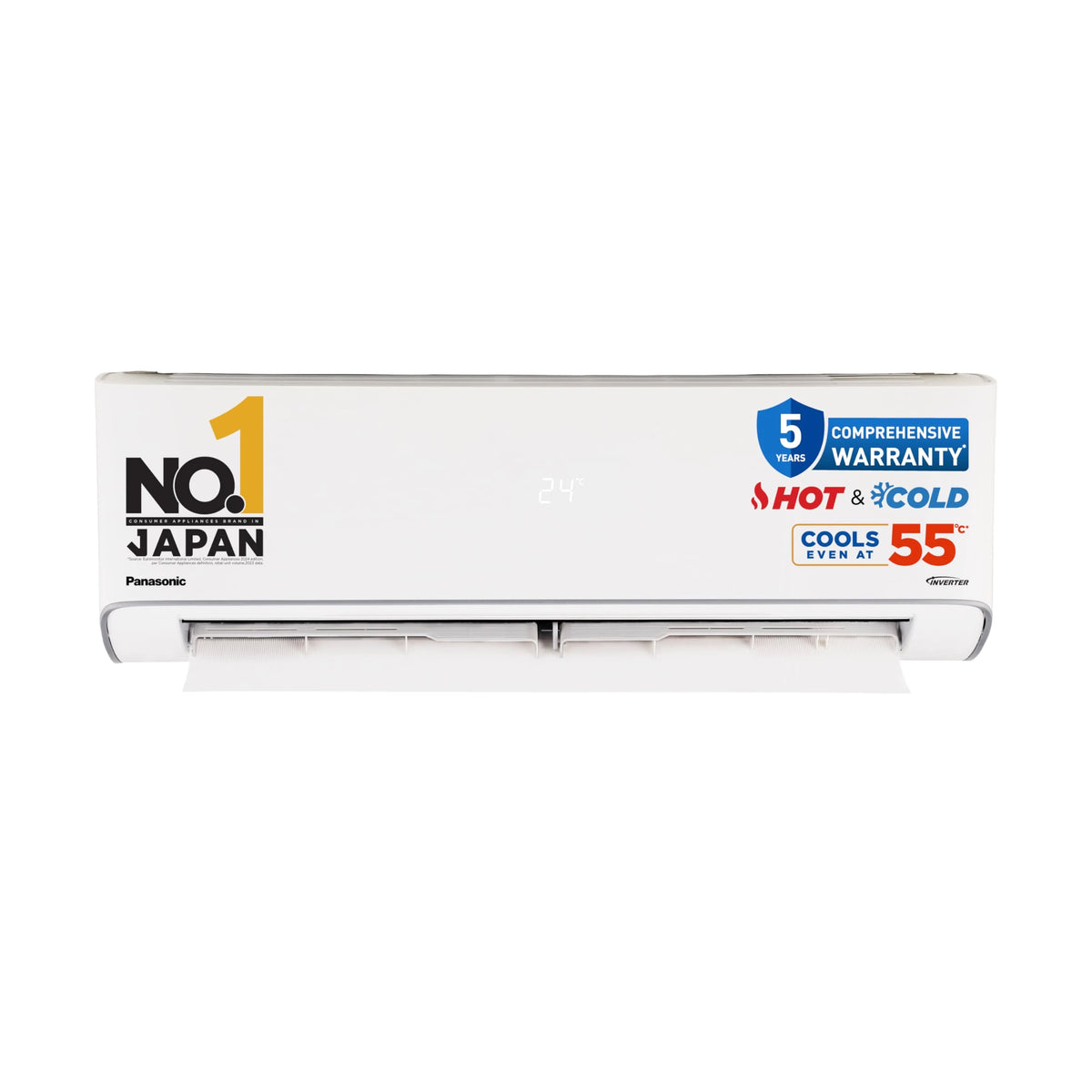 Panasonic 1.5 Ton 3 Star Hot & Cold Inverter Split AC (Higher Airflow, -7~55 Deg. C Operation, Copper Condenser, 7in1 Convertible, 2-Way Swing, PM 0.1 Filter, CS/CU-EZ18BKYF, White)