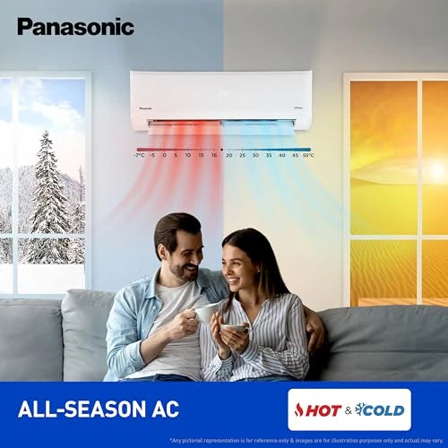 Panasonic 1.5 Ton 3 Star Hot & Cold Inverter Split AC (Higher Airflow, -7~55 Deg. C Operation, Copper Condenser, 7in1 Convertible, 2-Way Swing, PM 0.1 Filter, CS/CU-EZ18BKYF, White)