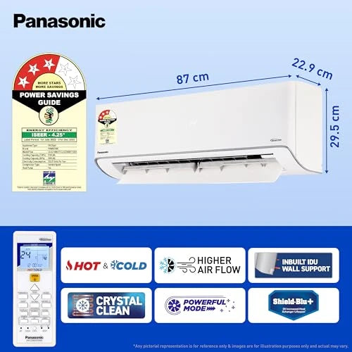 Panasonic 1.5 Ton 3 Star Hot & Cold Inverter Split AC (Higher Airflow, -7~55 Deg. C Operation, Copper Condenser, 7in1 Convertible, 2-Way Swing, PM 0.1 Filter, CS/CU-EZ18BKYF, White)