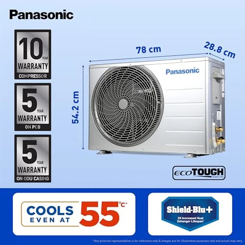 Panasonic 1.5 Ton 3 Star Hot & Cold Inverter Split AC (Higher Airflow, -7~55 Deg. C Operation, Copper Condenser, 7in1 Convertible, 2-Way Swing, PM 0.1 Filter, CS/CU-EZ18BKYF, White)