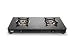 Glen Apex 2 Burner LPG Gas Stove 66 cm | 6mm Toughened Glass Top | Brass Burners | ISI Certified | Manual Ignition | Black with Drip Trays & Revolving Inlet Nozzle | 2 Year Warranty