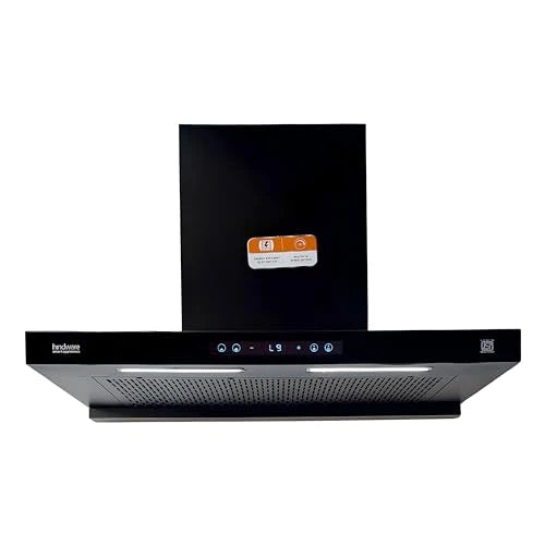 Hindware Smart Appliances DARCIA BLDC 75 | NEW LAUNCH | 1500 m³/hr | Filterless Auto-Clean Kitchen Chimney With 9- Speed Motion Sensor & Touch Control | 2025 Model 75cm (Black)