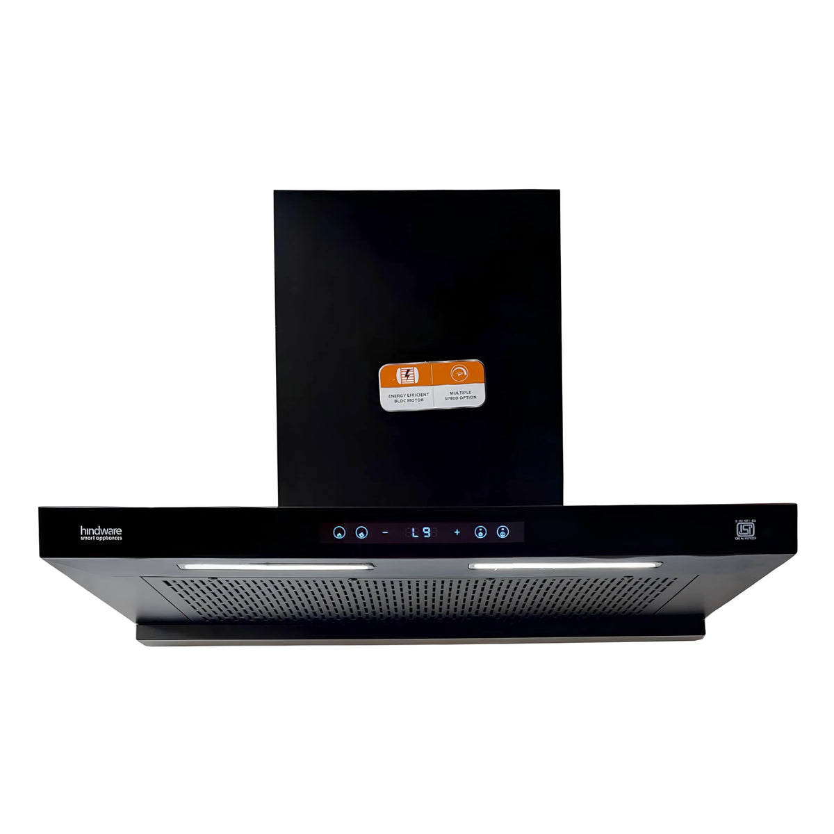 Hindware Smart Appliances DARCIA BLDC 75 | NEW LAUNCH | 1500 m³/hr | Filterless Auto-Clean Kitchen Chimney With 9- Speed Motion Sensor & Touch Control | 2025 Model 75cm (Black)