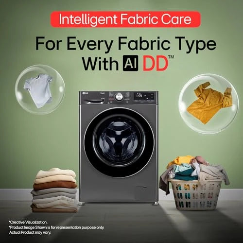 LG Smart Choice,11 Kg (Wash)/7 Kg (Dry), AI Direct Drive Technology, Steam, 6 Motion DD & Wi-Fi Front Load Fully Automatic Washer Dryer (FHD1107SWM, Intelligent & Convenient Fabric Care, Middle Black)