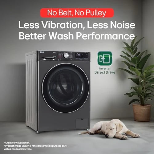 LG Smart Choice,11 Kg (Wash)/7 Kg (Dry), AI Direct Drive Technology, Steam, 6 Motion DD & Wi-Fi Front Load Fully Automatic Washer Dryer (FHD1107SWM, Intelligent & Convenient Fabric Care, Middle Black)