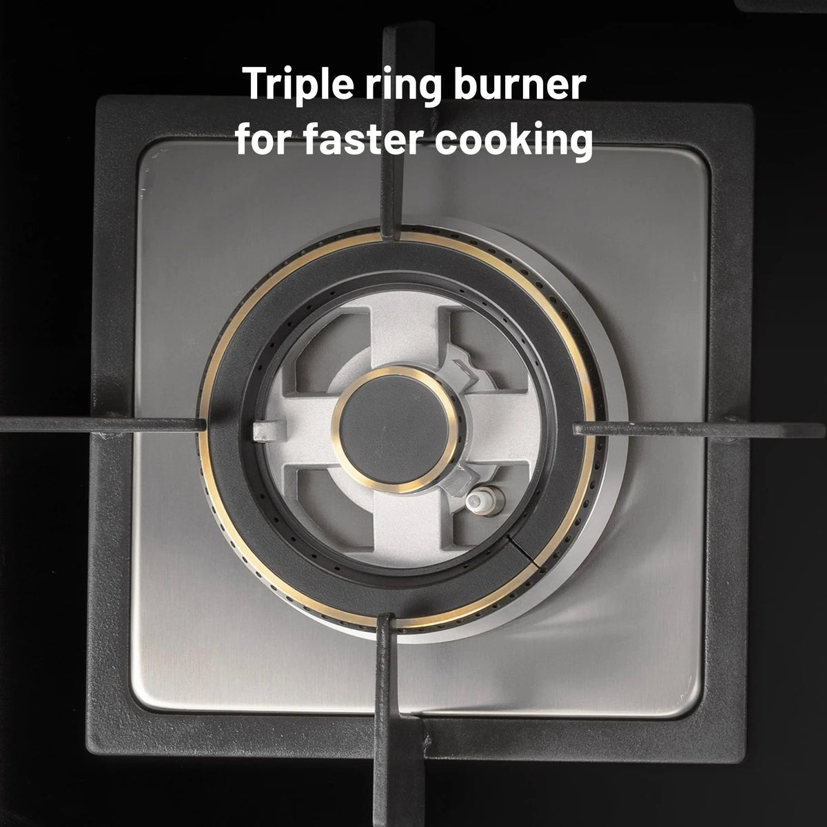 Glen Built In Hob-Top 3 Burner 90 cm | Auto Ignition | 8 MM Thick Toughened Glass|Black |Forged Brass Burners With Double-Ring Flames| 2 years standard & 5 years glass Warranty by Glen |1093XLSQHTDBTR