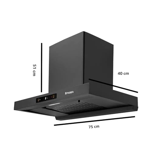 Faber Coral 75cm 1500m³/hr BLDC Autoclean T-Shape Chimney | Built In Oil Collector | Touch & Gesture Control | 12Yr Motor,2Yr Comprehensive Warranty by Faber | Hood Coral BLDC FL HC SC BK IN 75