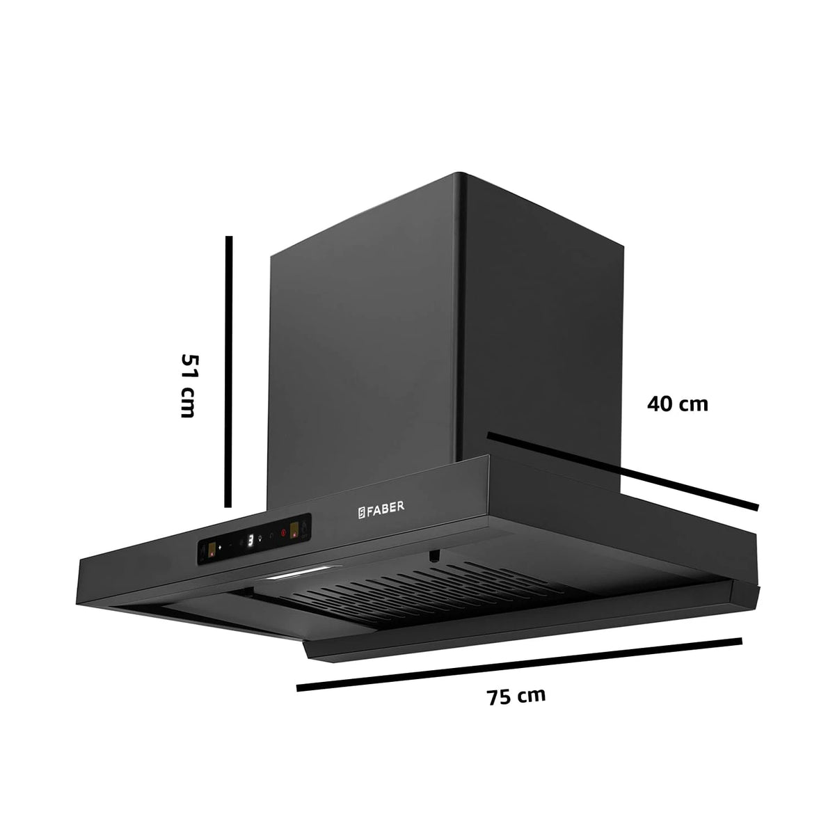 Faber Coral 75cm 1500m³/hr BLDC Autoclean T-Shape Chimney | Built In Oil Collector | Touch & Gesture Control | 12Yr Motor,2Yr Comprehensive Warranty by Faber | Hood Coral BLDC FL HC SC BK IN 75
