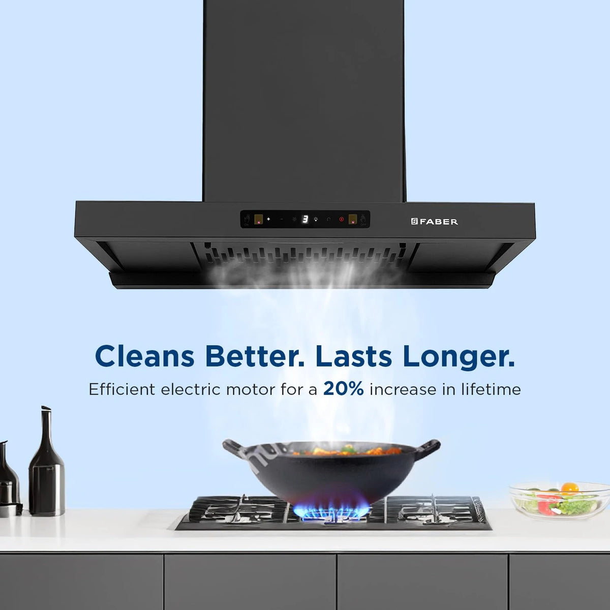 Faber Coral 75cm 1500m³/hr BLDC Autoclean T-Shape Chimney | Built In Oil Collector | Touch & Gesture Control | 12Yr Motor,2Yr Comprehensive Warranty by Faber | Hood Coral BLDC FL HC SC BK IN 75