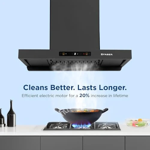 Faber Coral 75cm 1500m³/hr BLDC Autoclean T-Shape Chimney | Built In Oil Collector | Touch & Gesture Control | 12Yr Motor,2Yr Comprehensive Warranty by Faber | Hood Coral BLDC FL HC SC BK IN 75
