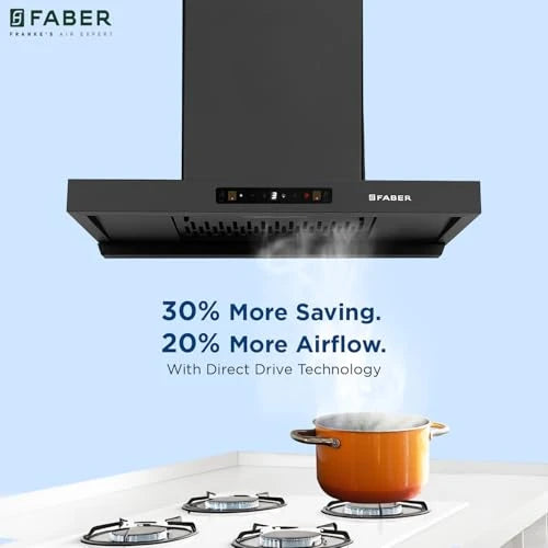 Faber Coral 75cm 1500m³/hr BLDC Autoclean T-Shape Chimney | Built In Oil Collector | Touch & Gesture Control | 12Yr Motor,2Yr Comprehensive Warranty by Faber | Hood Coral BLDC FL HC SC BK IN 75