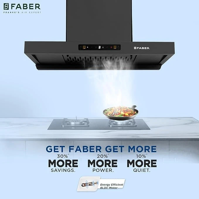 Faber Coral 75cm 1500m³/hr BLDC Autoclean T-Shape Chimney | Built In Oil Collector | Touch & Gesture Control | 12Yr Motor,2Yr Comprehensive Warranty by Faber | Hood Coral BLDC FL HC SC BK IN 75