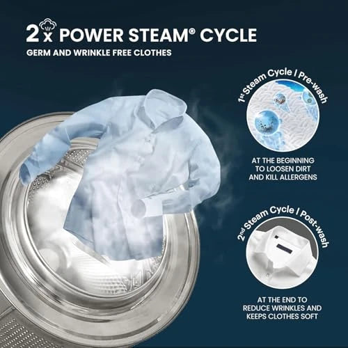 IFB 8 Kg 5 Star, DeepClean®, AI Powered, WiFi, Fully Automatic Front Load Washing Machine (SENATOR PLUS MSC 8014 SSL, PowerSteam®, 9 Swirl, Steam Refresh, Inbuilt Heater, Eco Inverter, Metalic Silver)