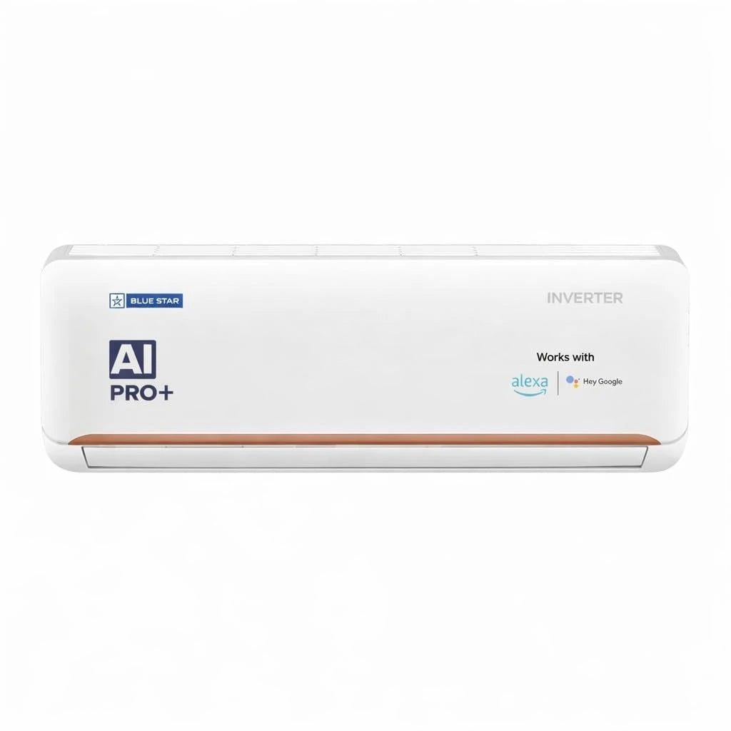 Blue Star 1.5 Ton 5 Star, Wi-Fi Smart Inverter Split AC (Copper, Convertible 5 in 1 Cooling, AI Pro, PM2.5 Filter, 4 Way Swing, ID518QNURS, 2025 Model, White)
