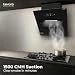 Beyond Appliances Elara 60cm Auto Clean Slant Kitchen Chimney | 1500 CMH Suction | Filterless | Smart AI, Motion Sensor & Speakers | Touch Control | Radio | Whistle Counter | Black | PAN INDIA SERVICE