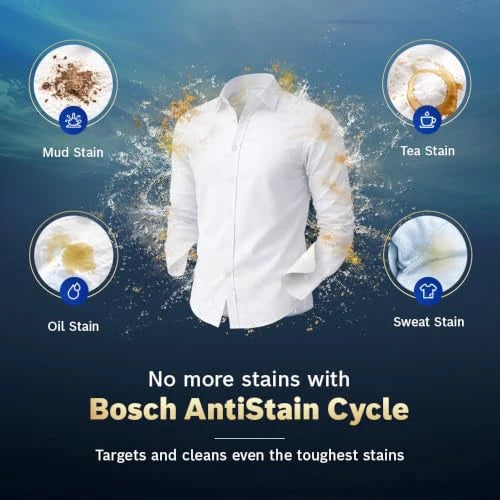 Bosch 10 kg 5 Star Front Load Fully Automatic Washing Machine, AI ActiveWater, Iron Steam Assist,Anti Stain, Inbuilt heater, 14 Wash Programs, 60L Large Drum, Autumn Green, WGA254ZJIN (2026 model)