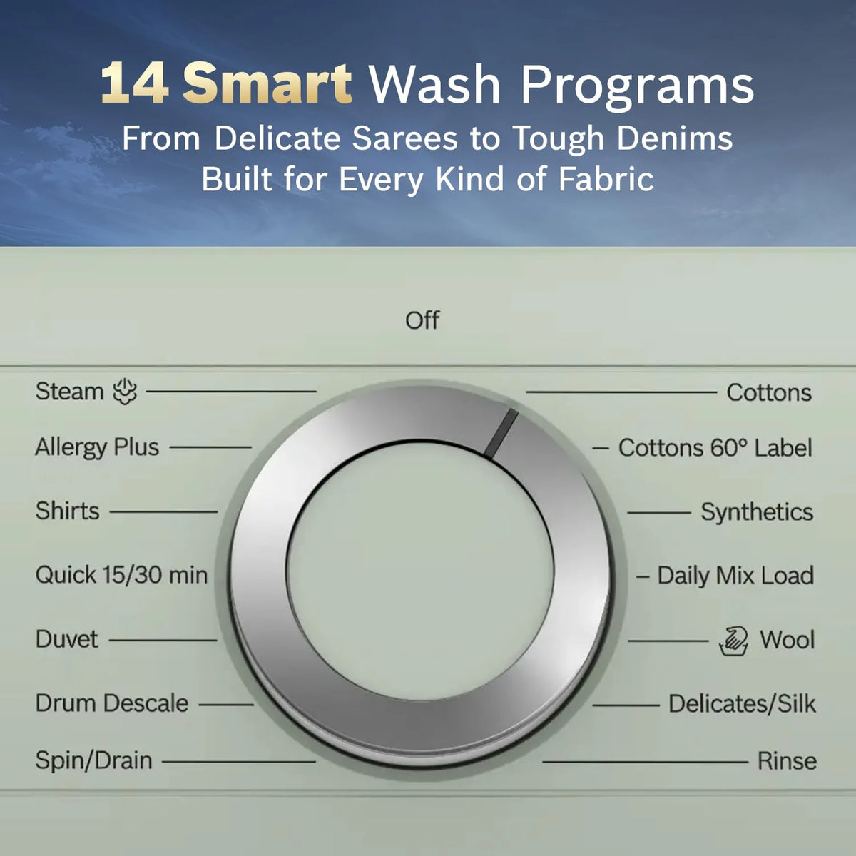 Bosch 10 kg 5 Star Front Load Fully Automatic Washing Machine, AI ActiveWater, Iron Steam Assist,Anti Stain, Inbuilt heater, 14 Wash Programs, 60L Large Drum, Autumn Green, WGA254ZJIN (2026 model)