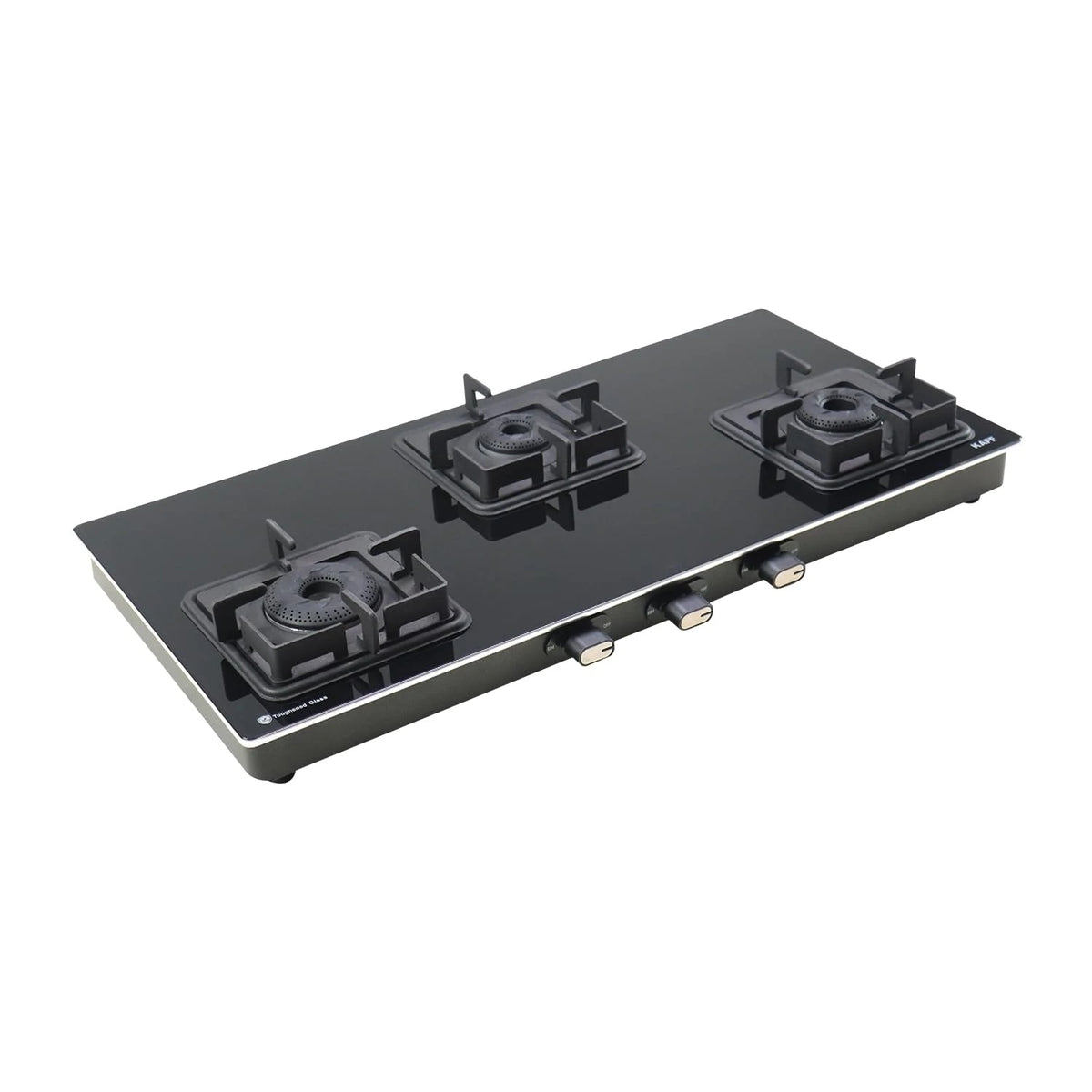 Kaff OB-QKRC-3AFB 3 Burner 77 cm Black Glass Gas Hob