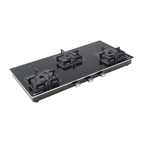 Kaff OB-QKRC-3AFB 3 Burner 77 cm Black Glass Gas Hob