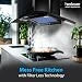 Hindware Smart Appliances | Nadia IN 75 cm Chimney | 1500 CMH |Curved Glass | Filterless | Auto Clean | Touch Control, Motion Sensor | 10 Yrs Warranty on Motor & 2 Yrs on Product (Black)