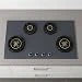 Hindware Graphite 4B 86CM Built in Hob With Flame Failure Device | Matt Grey Frost Glass with Coated SS Strips | Silver Metallic Finish & Jet Black Knobs | Stainless Steel Automatic Hob