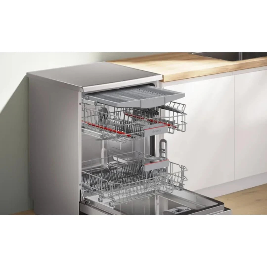 Bosch Series 6 60 cm Free-Standing Dishwasher (SMS4HMB62T), Black, 15 Place Settings, Wi-Fi Enabled Home Connect, EcoSilence Drive