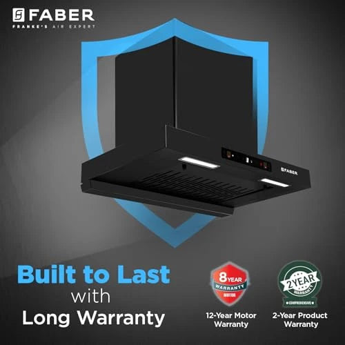 Faber Atom 60cm 1500m³/hr BLDC Autoclean Filterless T-Shape Chimney|Built In Oil Collector|Touch & Gesture Control|8Yr Motor,2Yr Comprehensive Warranty by Faber | Hood ATOM BLDC TC FL HC SC BK IN 60