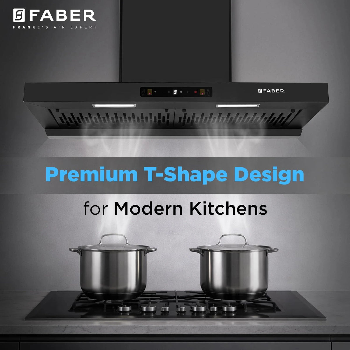 Faber Atom 90cm 1500m³/hr BLDC Autoclean Filterless T-Shape Chimney|Built In Oil Collector|Touch & Gesture Control|8Yr Motor,2Yr Comprehensive Warranty by Faber | Hood ATOM BLDC TC FL HC SC BK IN 90