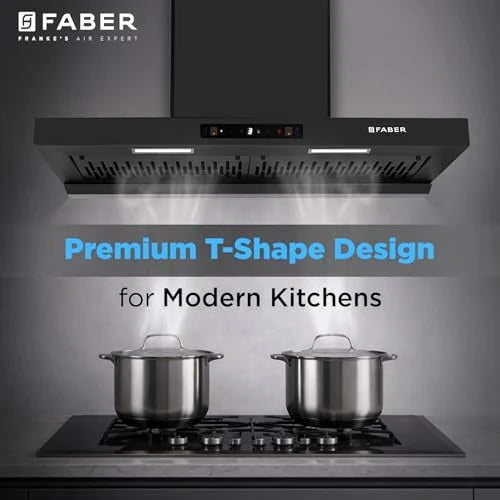Faber Atom 90cm 1500m³/hr BLDC Autoclean Filterless T-Shape Chimney|Built In Oil Collector|Touch & Gesture Control|8Yr Motor,2Yr Comprehensive Warranty by Faber | Hood ATOM BLDC TC FL HC SC BK IN 90