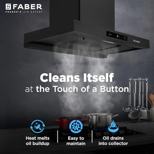 Faber Atom 75cm 1500m³/hr BLDC Autoclean Filterless T-Shape Chimney|Built In Oil Collector|Touch & Gesture Control|8Yr Motor,2Yr Comprehensive Warranty by Faber | Hood ATOM BLDC TC FL HC SC BK IN 75