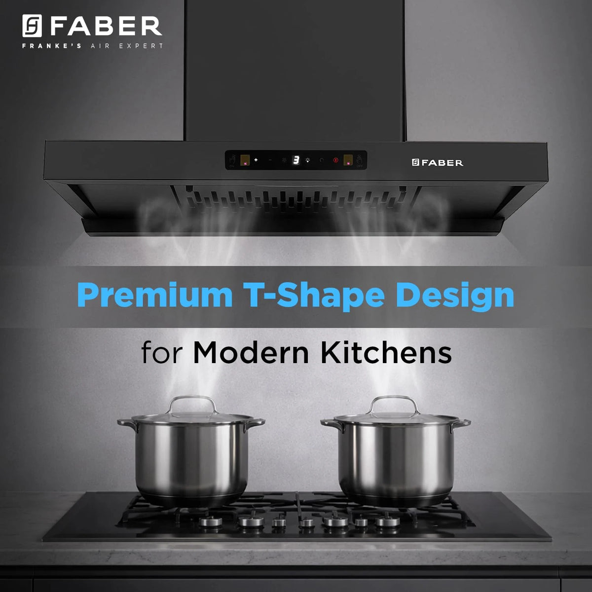 Faber Atom 75cm 1500m³/hr BLDC Autoclean Filterless T-Shape Chimney|Built In Oil Collector|Touch & Gesture Control|8Yr Motor,2Yr Comprehensive Warranty by Faber | Hood ATOM BLDC TC FL HC SC BK IN 75