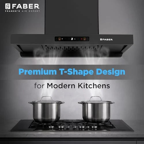 Faber Atom 75cm 1500m³/hr BLDC Autoclean Filterless T-Shape Chimney|Built In Oil Collector|Touch & Gesture Control|8Yr Motor,2Yr Comprehensive Warranty by Faber | Hood ATOM BLDC TC FL HC SC BK IN 75