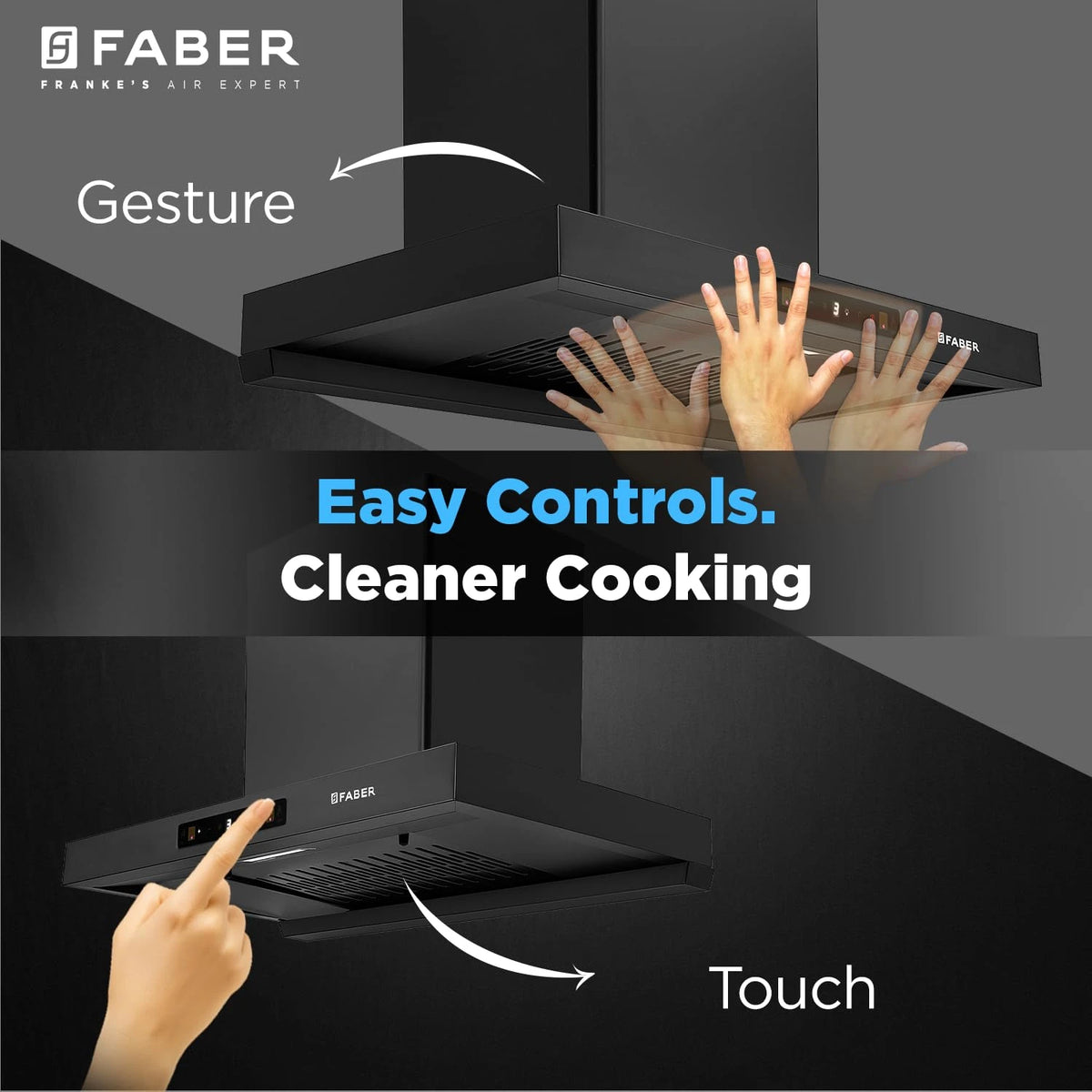 Faber Atom 75cm 1500m³/hr BLDC Autoclean Filterless T-Shape Chimney|Built In Oil Collector|Touch & Gesture Control|8Yr Motor,2Yr Comprehensive Warranty by Faber | Hood ATOM BLDC TC FL HC SC BK IN 75