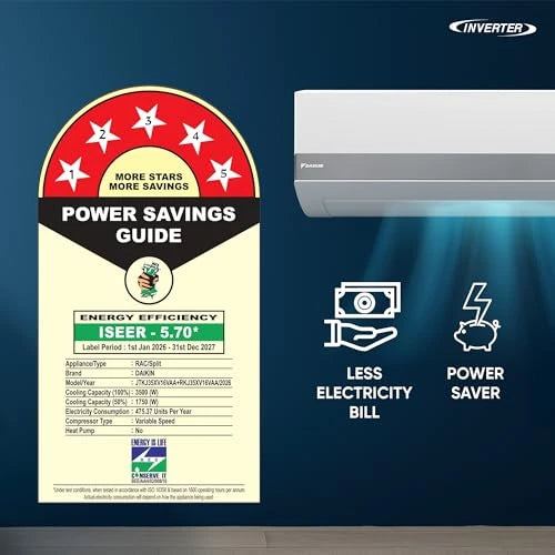 Daikin JTKJ35XV16 1.0 Ton inverter split AC product image, alternate size