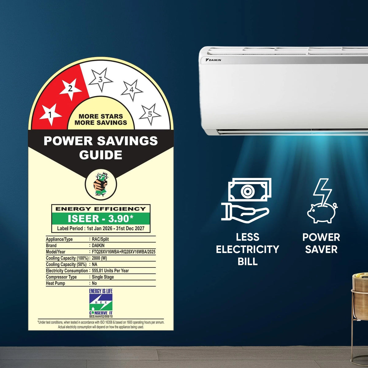 Daikin FTQ28XV16 0.8 Ton split AC additional product image
