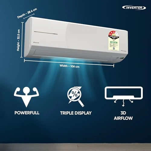 Daikin daikin-rht50xv16-b0grv5wvfr 1.5 Ton 3 Star Hot & Cold Inverter Split AC