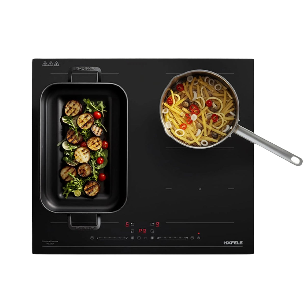 Hafele Nero 30cm Built-in Induction Hob | 3500W | Flex Zones | Slider Touch Control | Power Boost | 2 Zones