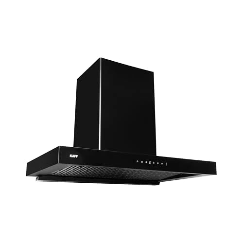KAFF ASHPRO (SUPER) DHC 60cm Auto Clean Kitchen Chimney | 1450 m³/h Suction | Filterless Dry Heat Technology | Gesture & Touch Control | Tilted Glass Design | Matte Black | 7 Years Motor Warranty