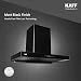 KAFF ASHPRO (SUPER) DHC 60cm Auto Clean Kitchen Chimney | 1450 m³/h Suction | Filterless Dry Heat Technology | Gesture & Touch Control | Tilted Glass Design | Matte Black | 7 Years Motor Warranty