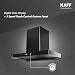 KAFF ASHPRO (SUPER) DHC 60cm Auto Clean Kitchen Chimney | 1450 m³/h Suction | Filterless Dry Heat Technology | Gesture & Touch Control | Tilted Glass Design | Matte Black | 7 Years Motor Warranty