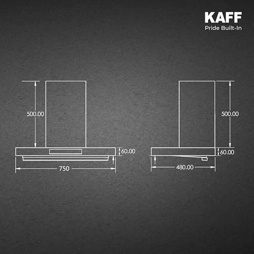 KAFF ASHPRO (SUPER) DHC 60cm Auto Clean Kitchen Chimney | 1450 m³/h Suction | Filterless Dry Heat Technology | Gesture & Touch Control | Tilted Glass Design | Matte Black | 7 Years Motor Warranty