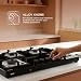 Glen 4 Burner Ultra Slim Premium LPG Gas Stove | 8 MM Thick Toughened Glass Top | 1 Jumbo Forged Brass Burner | Auto Ignition | 2 Years Standard And 5 Years Glass Warranty | 1045USTNAI
