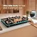 Glen 4 Burner Ultra Slim Premium LPG Gas Stove | 8 MM Thick Toughened Glass Top | 1 Jumbo Forged Brass Burner | Auto Ignition | 2 Years Standard And 5 Years Glass Warranty | 1045USTNAI