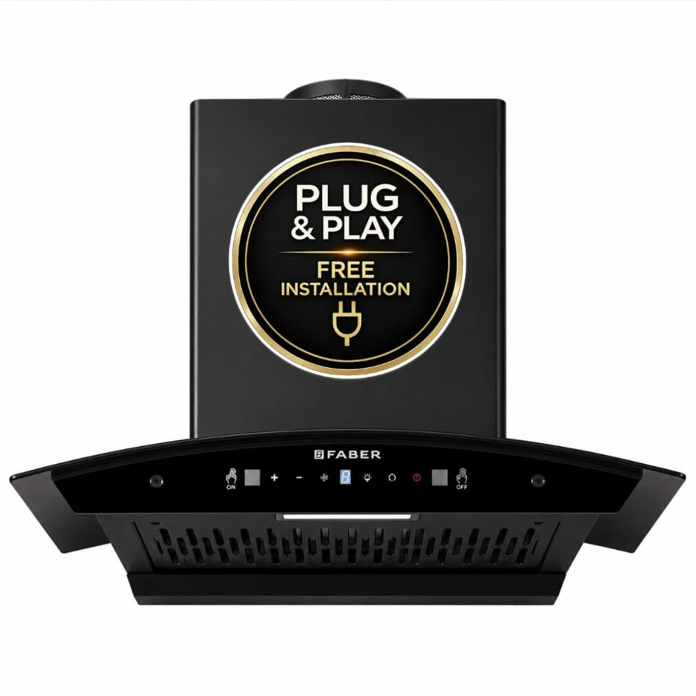 Faber Vento 60cm Plug & Play BLDC Autoclean Chimney | Free Installation |1500 m³/hr Suction | Filterless | Zero Maintenance cost on Filters for 2 years| 12 yrs warranty on Motor