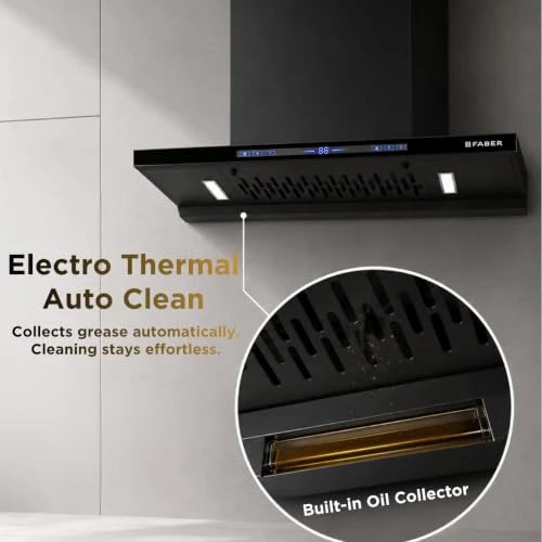 Faber SLIMX 75cm 1500m³/hr BLDC Autoclean Filterless T-Shape Chimney||Built In Oil Collector|Touch & Gesture Control|12Yr Motor,2Yr Comprehensive Warranty by Faber |HOOD SLIMX HC SC FL BK BLDC IN 75-T